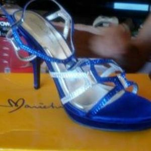 Royal Blue and Silver Heels